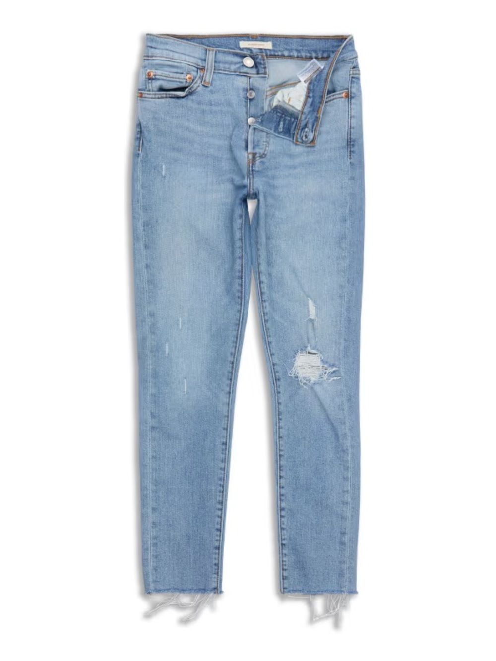 Levi's Light Blue The Wedgie Skinny Distressed Jeans